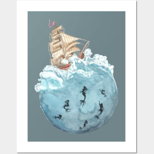 Sailing to the mermaids Posters and Art